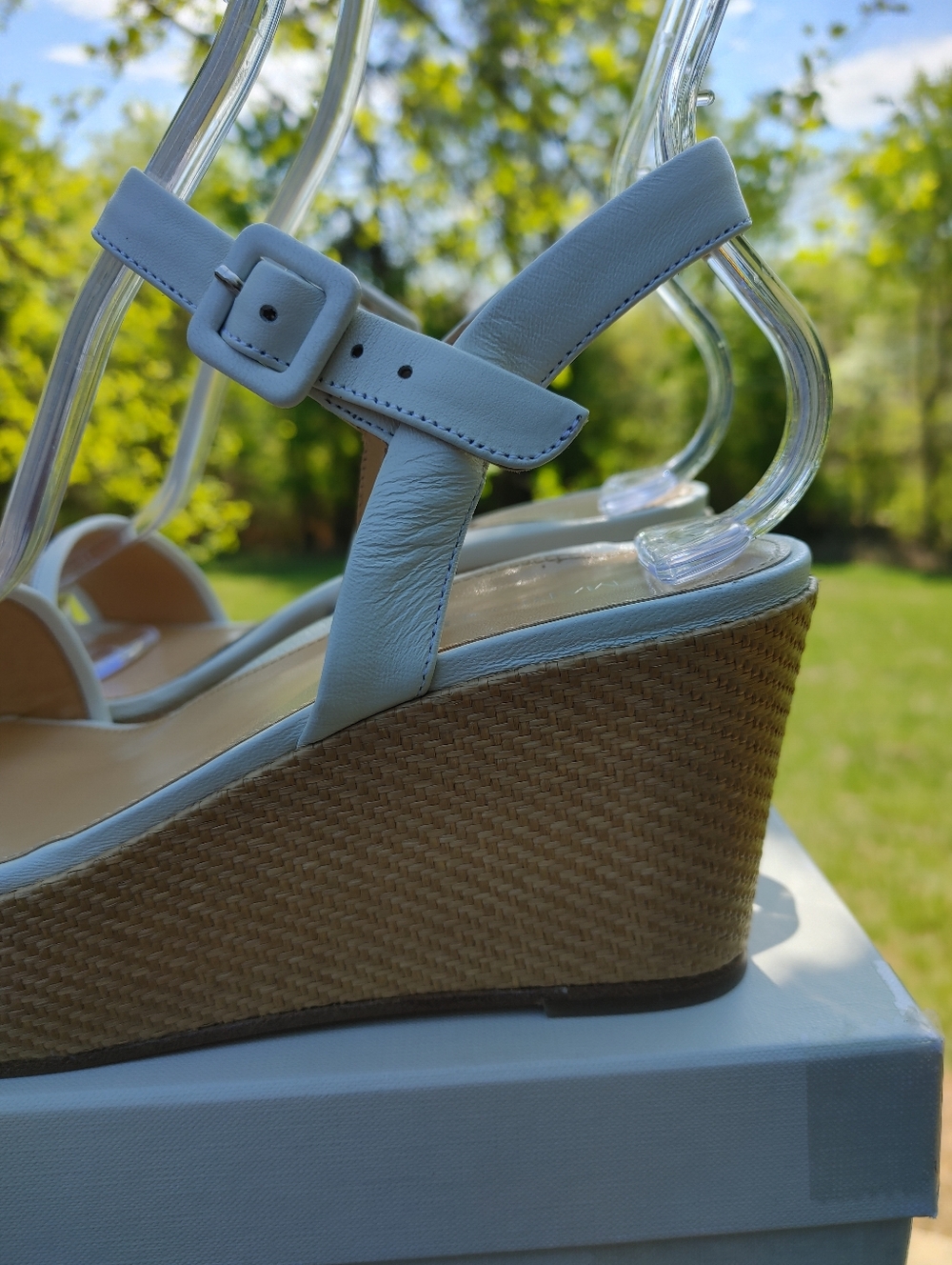 Marion Parke Imogen Wedge Sandals, White 38.5 - Picture 9 of 16